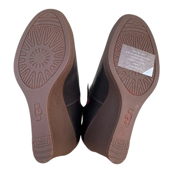 NWOT UGG Meredith Ankle Wedge Boots Brown Leather Womens US 9.5 SN 1009948 - Picture 11 of 16